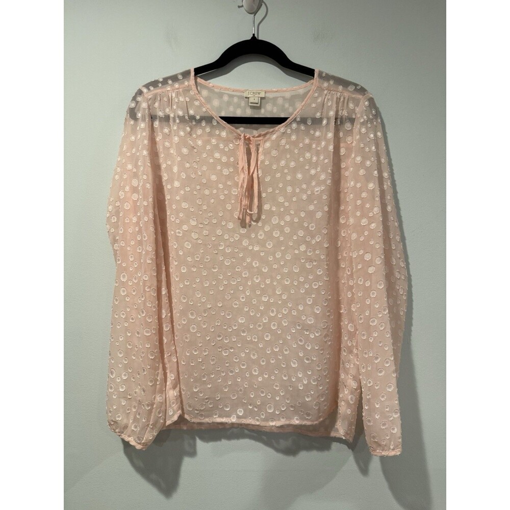 J Crew Top Women Small Swiss Dot Polka Dot Sheer Career Travel Twee Coquette